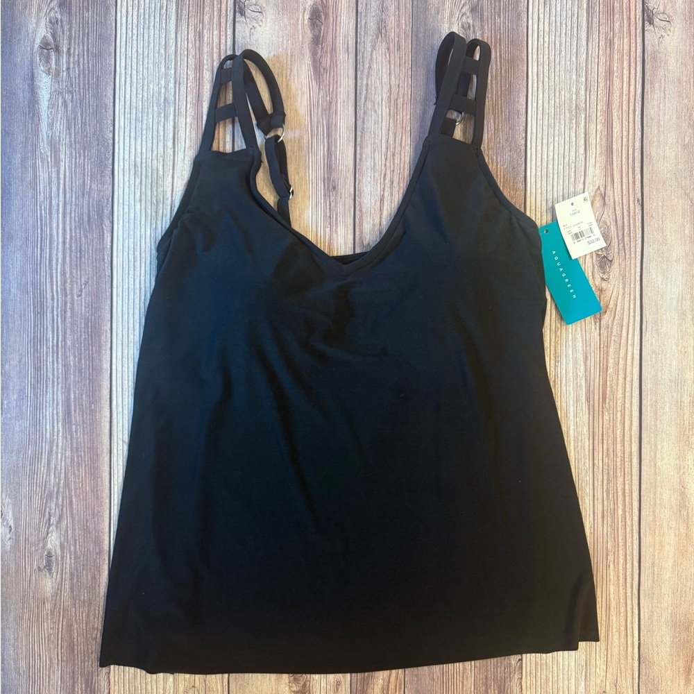 Aqua Green NWT Women’s Black Size Large Tankini Top